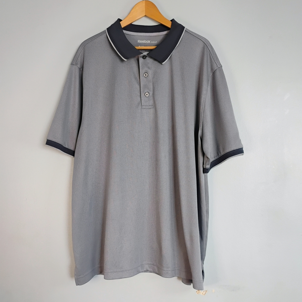 REEBOK Men's 2XL Polo Shirt Charcoal Performance Wear Golf Casual Everyday Wear
